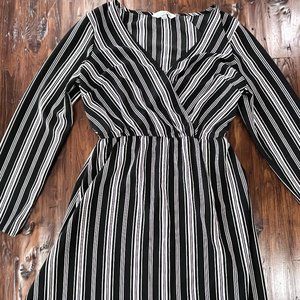 Black and White Striped Speechless Dress (Small)